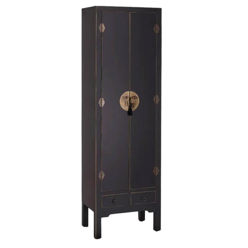 IVANA NOIR - Armoire 2 Portes et 2 Tiroirs