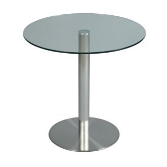 SADA - Table de Repas Transparent Piètement Acier Brossé