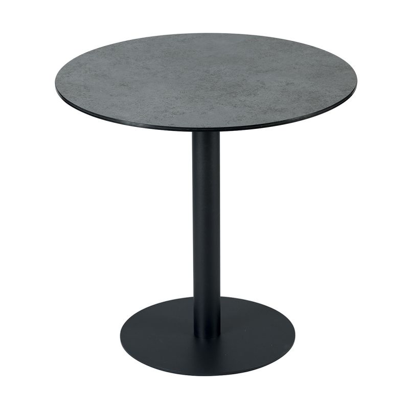 SADA - Table de Repas Aspect Céramique Piètement Anthracite