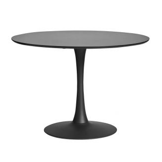 CANTIQUE - Table Ronde 110cm Pied et Plateau Noirs