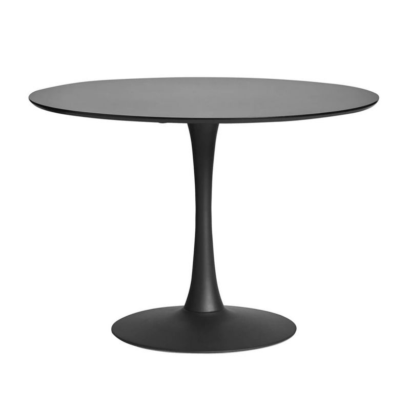 CANTIQUE - Table Ronde 110cm Pied et Plateau Noirs