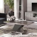 DITA - Table Basse Rectangulaire Aspect Noyer Gris Foncé