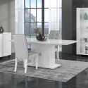 MARIKA - Table Repas Allongeable 160-200cm Laquée Blanche