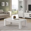 DENAE - Table Basse Rectangulaire L126cm Laquée Blanc Brillant