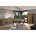 ANTONIN - Ensemble Complet Buffet 3 Portes et Table 170 cm Aspect Bois