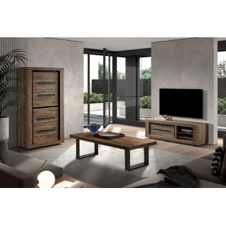 ANTONIN - Ensemble Salon Complet avec Bar Meuble et TV Table Basse