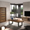 ANTONIN - Ensemble Salon Complet avec Bar Meuble et TV Table Basse