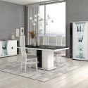 ARIANE - Séjour Complet Table Repas + Buffet + Vitrine 2 Portes Eclairage Led intégré