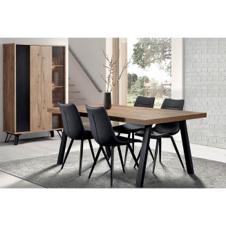 CARSON - Ensemble Argentier + Table 230cm Piètement Métal A