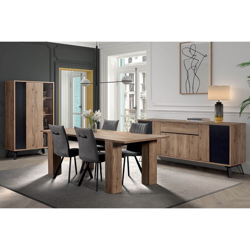 CARSON - Ensemble Séjour Complet avec Table Allongeable 180-230cm