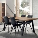 CARSON - Table 170cm Aspect Bois Piètement A Métal Poudré Noir