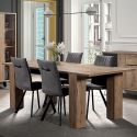 CARSON - Table Allongeable 180-230cm Effet Bois Naturel et Noir