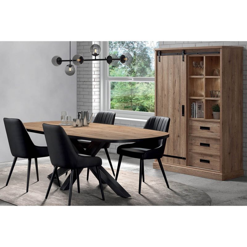 CEDRA - Ensemble Industriel Argentier + Table Ovale 230cm