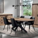 CEDRA - Table Repas Ovale 200cm Aspect Bois Piètement Métal