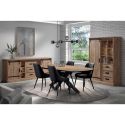 CEDRA - Table Repas Ovale 230cm Aspect Bois Piètement Métal