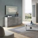 CLARK - Ensemble Salon Effet Marbre Meuble TV + Buffet + Table Basse