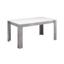 CLARK - Ensemble Salon Séjour Blanc et Marbre Meuble TV + Buffet + Table 190cm