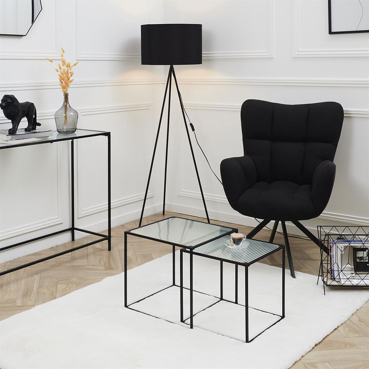 Table Gigogne Verre Transparent Set De 2 J-line