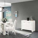 DENAE - Buffet 2 Portes L112cm Laqué Blanc Brillant