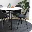 HAGA - Lot de 2 Chaises Noires avec Piétement Métallique