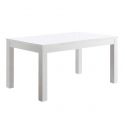 DEYTON - Ensemble Séjour Laqué Blanc Table 138cm + Buffet 3 Portes