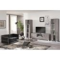 DITA - Vitrine 1 Porte Gauche Aspect Noyer Gris Foncé