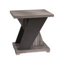 DITA - Table d'Appoint Carrée Aspect Noyer Gris Foncé