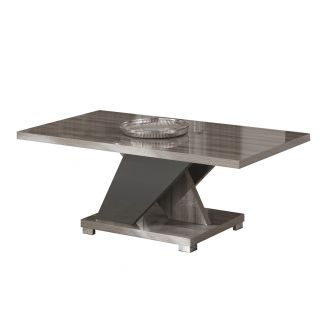 DITA - Table Basse Rectangulaire Aspect Noyer Gris Foncé