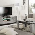 HOFFMAN - Ensemble Meuble TV 160cm + Table Basse à 4 Pieds