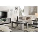 HOFFMAN - Ensemble Meuble TV + Table d'Appoint + Table Basse à 4 Pieds