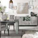 HOFFMAN - Ensemble Buffet + Table d'Appoint + Table de Repas à 4 Pieds