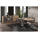 KITTRY - Ensemble Buffet et Table 170cm Aspect Bois Pied Métal Noir