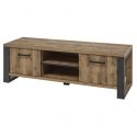 KORA - Ensemble Table Basse + Meuble TV Aspect Bois et Métal