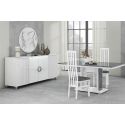 MARIKA - Buffet 4P avec Leds + Table 160cm Effet Pierre