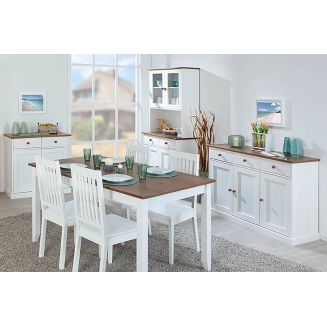 SOCOA - Pack Table 160cm + 2 Buffets + Vaisselier 4 Portes