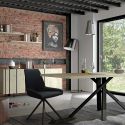 YUMA - Séjour Industriel Table 200cm + Buffet 3 Portes