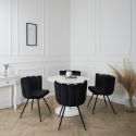 CHARLOTTE - Lot de 4 Chaises Velours Noir