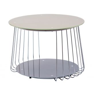 SALMA 70 - Table Basse Ronde Métallique Coloris Cappuccino