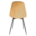 ALESSIA - Lot de 6 Chaises Velours Côtelé Jaune Moutarde