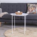 VALINCO - Table d'Appoint Ronde Ø47cm Acier Blanc