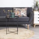 VALINCO - Table d'Appoint Ronde Ø47cm Acier Noir