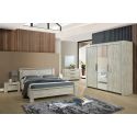 NATURAL - Armoire 3 Portes 210cm Aspect Bois Clair