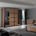 CANDAS - Armoire 2 Portes Coulissantes 245cm Effet Bois