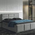 MYLIS - Lit-Coffre Boxspring 180x200cm Eco Tissu Gris