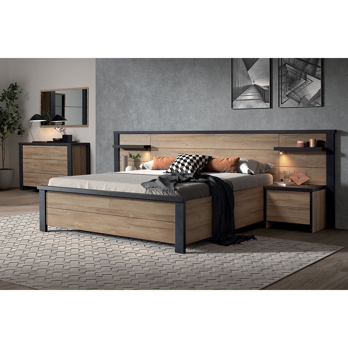 Chambre complète adulte 140x190 - Maison