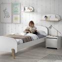 BODHI WHITE - Pack Lit 90x200cm + Chevet 1 Porte Blanc