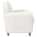 GANDY - Fauteuil Club Tissu Velours Côtelé Beige