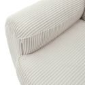 GANDY - Fauteuil Club Tissu Velours Côtelé Beige