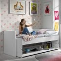 RYDER - Lit 90x200cm Blanc Convertible en Bureau