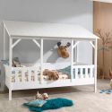 LAKA - Lit Maison 90x200cm Blanc Style Porche